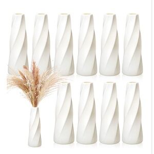 Boho Floral White Vase ‘Retro’ 10-Pack